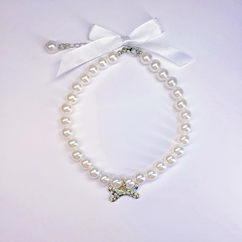 Határokon átnyúló kisállat-utánzatú gyöngy nyakörv macska kutya nyakörv ékszer kiemelt gyöngy ötvözet kiegészítők kézzel készített nyaklánc