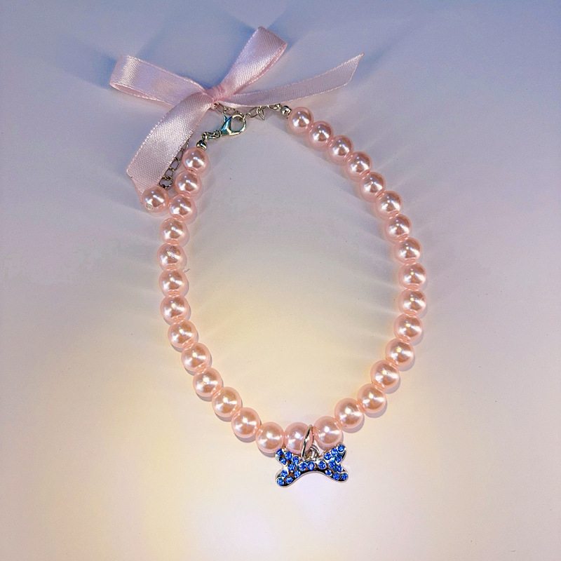 Határokon átnyúló kisállat-utánzatú gyöngy nyakörv macska kutya nyakörv ékszer kiemelt gyöngy ötvözet kiegészítők kézzel készített nyaklánc