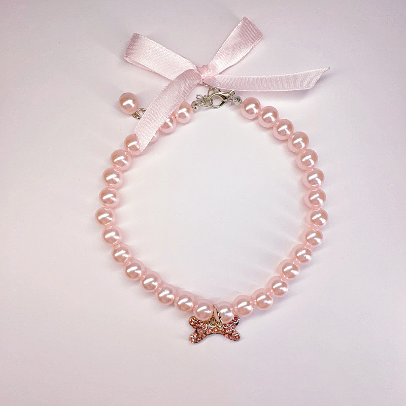 Határokon átnyúló kisállat-utánzatú gyöngy nyakörv macska kutya nyakörv ékszer kiemelt gyöngy ötvözet kiegészítők kézzel készített nyaklánc