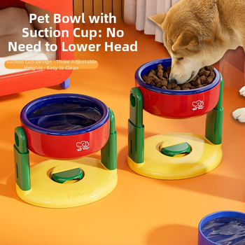 Tapadókorongos kisállattál emelő, állítható macskáknak és kutyáknak, univerzális védelemmel, nyaki gerincnek, itatótál, kutyatál, ferde, magas tál, felborulásgátlóval