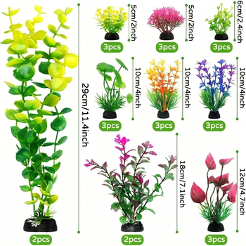 Σετ εξωραϊσμού ενυδρείου με πλαστικά προσομοιωμένα υδρόβια φυτά Διασυνοριακή διακόσμηση ενυδρείου Lazy Πλήρες σετ συνδυασμός ψεύτικων φυκιών χονδρικής