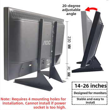 Suport TV 17/32/43, fără perforații, pentru înălțime, pentru desktop, cu suport universal pentru monitorul computerului desktop