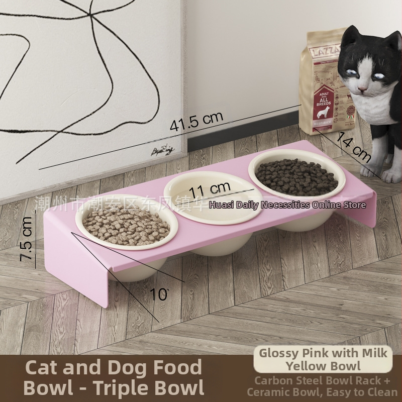 Keraamiline lemmikloomapott, kassitoit, kassikauss, lemmikloomakauss, musta lõuavastane, koputamisvastane, kaldus lemmiklooma kaelakaitse, söögitarbed