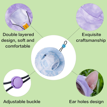 Популярна сладка шапка за домашни любимци на Amazon, разкриваща ушите, регулируема шапка за домашни любимци против удушаване и проливане