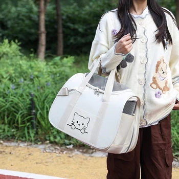 Τσάντα μεταφοράς γάτας για γάτες, φορητή τσάντα μεταφοράς γάτας, τσάντα σκύλου μεγάλης χωρητικότητας κατά του στρες, σακίδιο πλάτης για κατοικίδια που μεταφέρεται σε όλο το σώμα