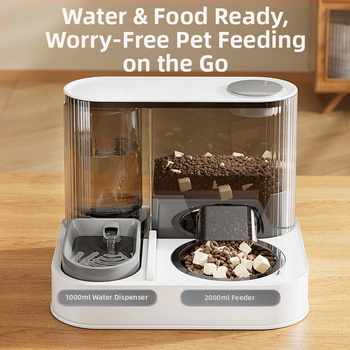 Nova automatska hranilica za mačke, zdjela za vodu, integrirana zdjela za hranu za mačke, dozator vode, dva u jednom umivaonika za hranjenje kućnih ljubimaca