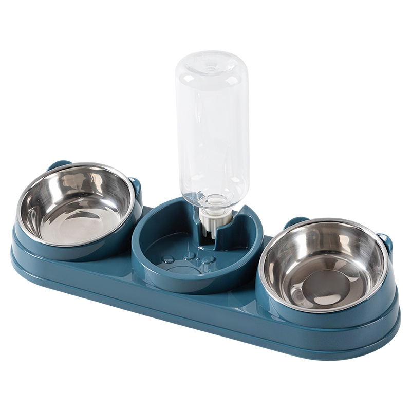 Macskatál Dupla tál Kutyatiszt Ferde szájvédelem Nyakgerinc Automatikus itató Felborulásgátló Macskaeledel Kutya Rizstál Macskakellékek