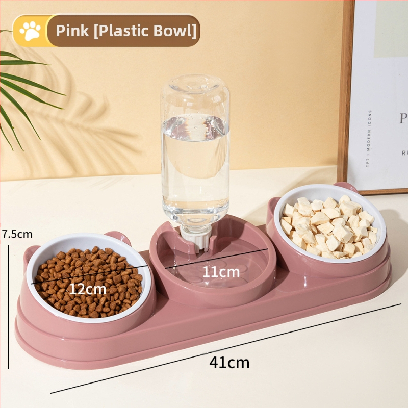 Macskatál Dupla tál Kutyatiszt Ferde szájvédelem Nyakgerinc Automatikus itató Felborulásgátló Macskaeledel Kutya Rizstál Macskakellékek