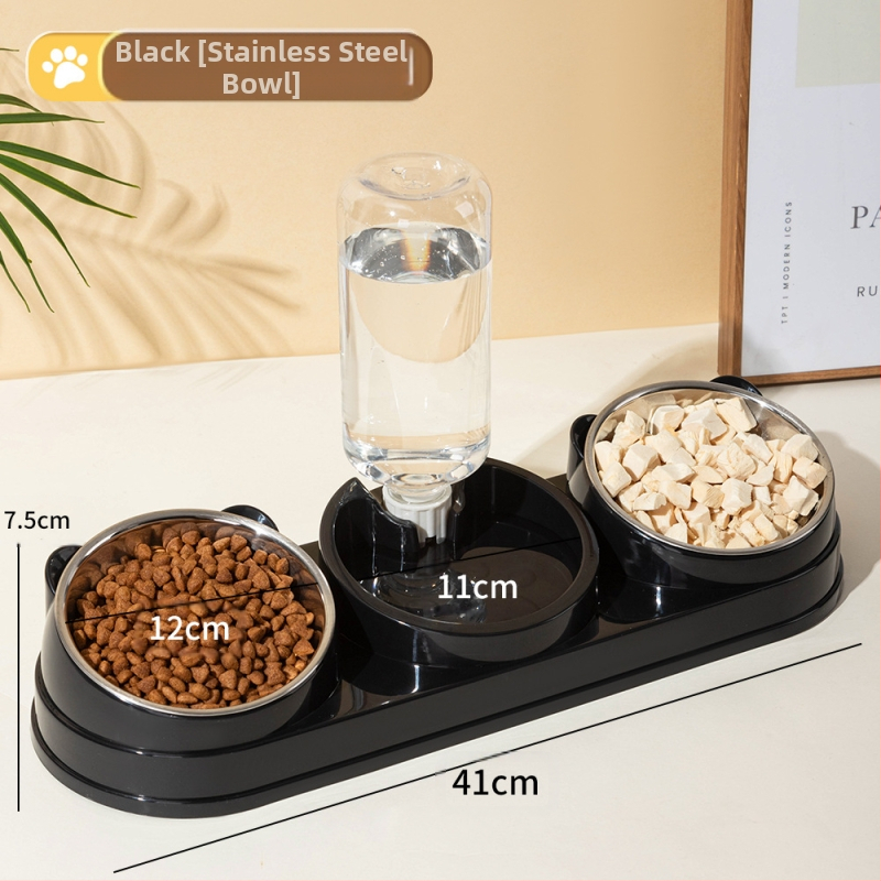 Macskatál Dupla tál Kutyatiszt Ferde szájvédelem Nyakgerinc Automatikus itató Felborulásgátló Macskaeledel Kutya Rizstál Macskakellékek