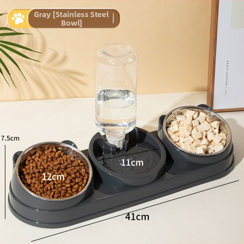 Macskatál Dupla tál Kutyatiszt Ferde szájvédelem Nyakgerinc Automatikus itató Felborulásgátló Macskaeledel Kutya Rizstál Macskakellékek