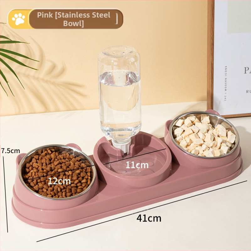 Macskatál Dupla tál Kutyatiszt Ferde szájvédelem Nyakgerinc Automatikus itató Felborulásgátló Macskaeledel Kutya Rizstál Macskakellékek