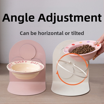 Keraamiline kõrge jalaga kauss, eemaldatav lemmikloomade kassikauss, kassi- ja koerakauss, kaelalülide kaitse, löögikindel kassitoidukauss, kallutatav kauss