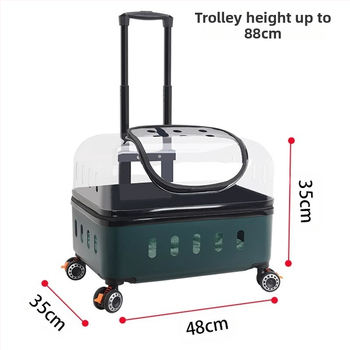 XZ lemmikloomade käru, läbipaistev kassikott, koerakäru, suur pagasikohver, kahele suurele kassile