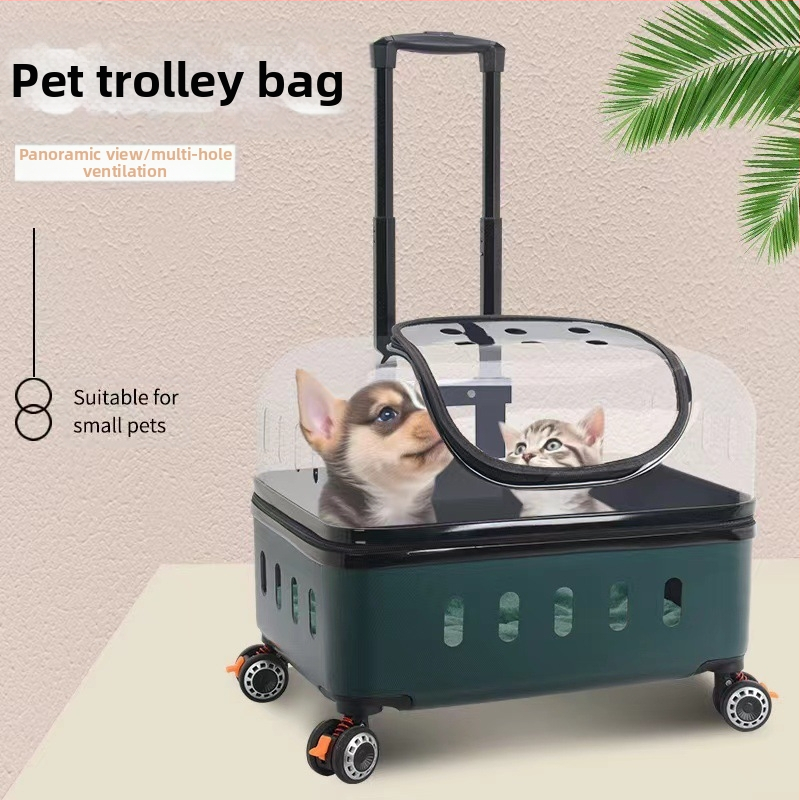 XZ lemmikloomade käru, läbipaistev kassikott, koerakäru, suur pagasikohver, kahele suurele kassile