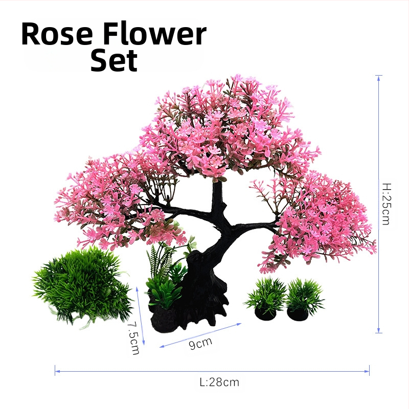 Akvaariumi dekoratiivne simulatsioon, vesirohu stseeni simulatsioon, taimede haljastus, mitme vesirohu kombinatsioon, vesirohu puud