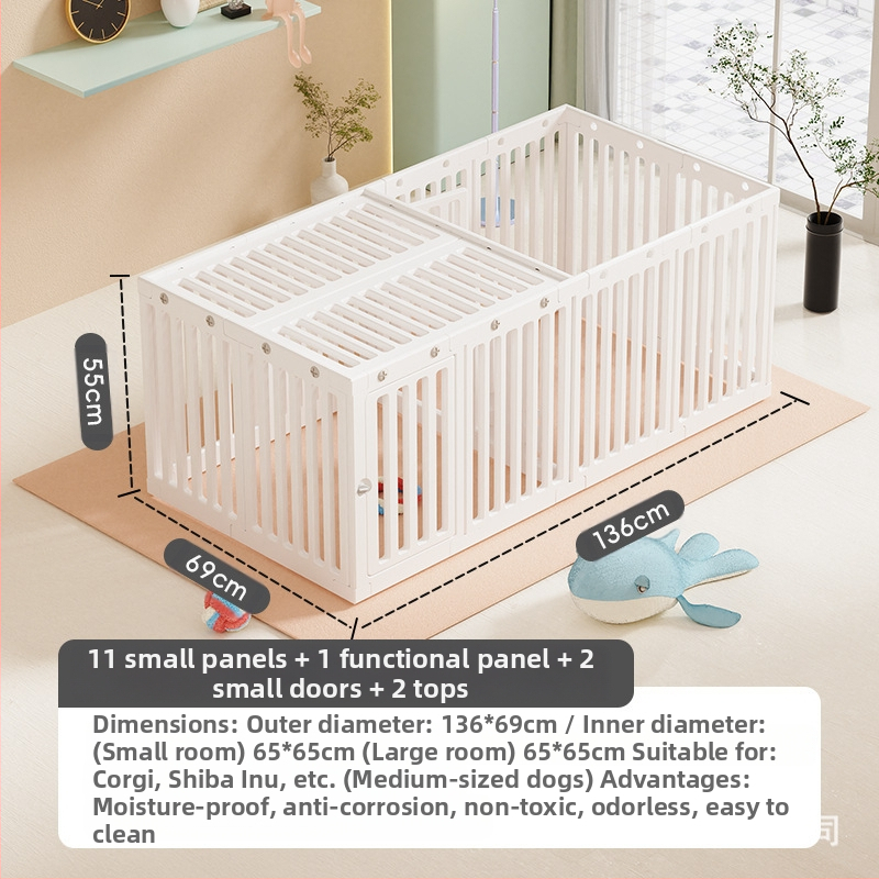 Kistestű, közepes és nagytestű kutyáknak való beltéri kisállatkerítés, kutyakerítés, kutyakerítés ketrec, fúvott műanyag kennel nagykereskedelem