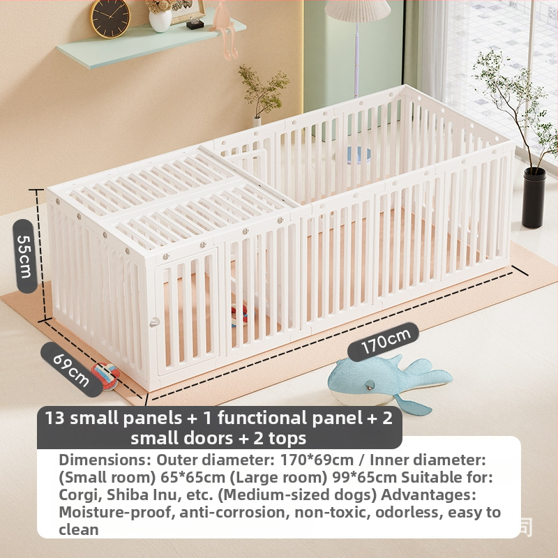 Kistestű, közepes és nagytestű kutyáknak való beltéri kisállatkerítés, kutyakerítés, kutyakerítés ketrec, fúvott műanyag kennel nagykereskedelem