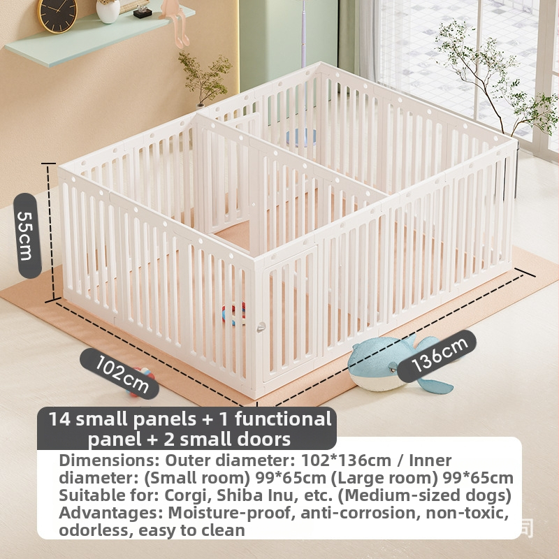 Kistestű, közepes és nagytestű kutyáknak való beltéri kisállatkerítés, kutyakerítés, kutyakerítés ketrec, fúvott műanyag kennel nagykereskedelem