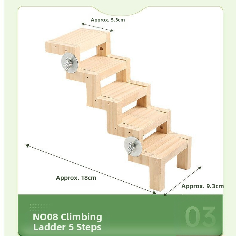 Kalitka pihenőasztal rönk mászólétra madárkalitka játék Z alakú kis madárlétra falétra interaktív papagáj mászó lépcső