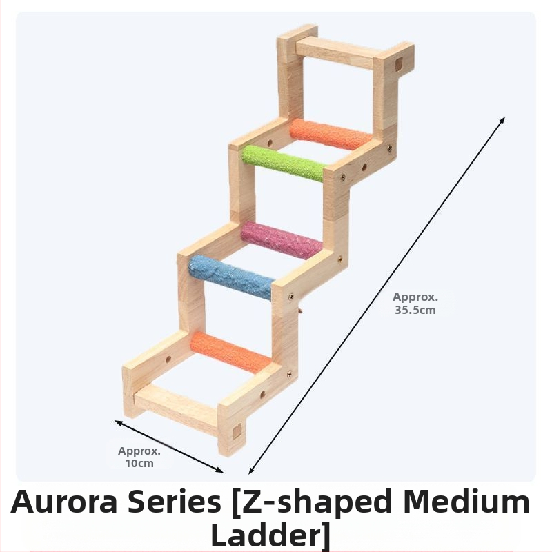Kalitka pihenőasztal rönk mászólétra madárkalitka játék Z alakú kis madárlétra falétra interaktív papagáj mászó lépcső