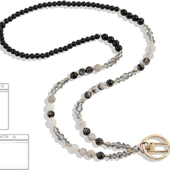 Κορδόνι με κρυστάλλινες χάντρες, φυσικό κορδόνι με χάντρες από πολύτιμους λίθους, κολιέ με κορδόνι για γυναίκες δασκάλες