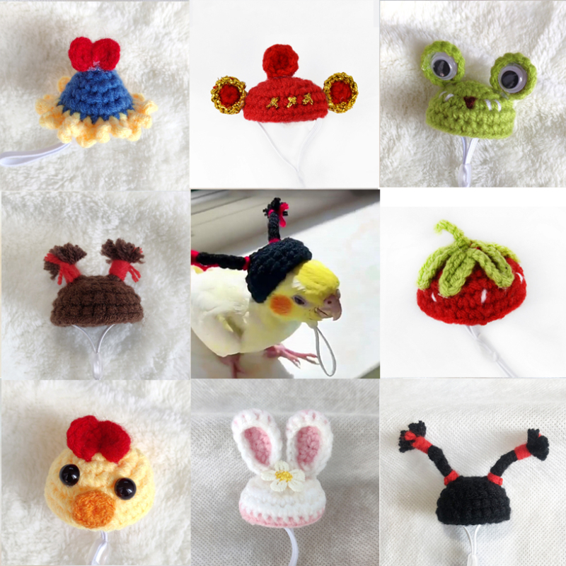 Тигрова кожа Xuanfeng шапка за папагал хамстер шапка за папагал домашен любимец малка шапка аксесоари за глава на птица шапка