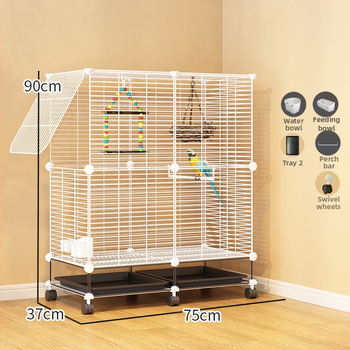 Διαφανές διακοσμητικό κλουβί με παπαγάλο, παπαγάλος, Xuanfeng, παιωνία, πουλί, κεντημένο μάτι, μεγάλο μέγεθος βίλας, μεταλλικό σπίτι, μεγάλος χώρος