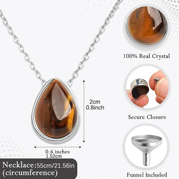 Naujas retro stiliaus natūralaus akmens pakabukas su siena, atidaromas auksinis naminių gyvūnėlių urnos vėrinys, atminimo pakabukas