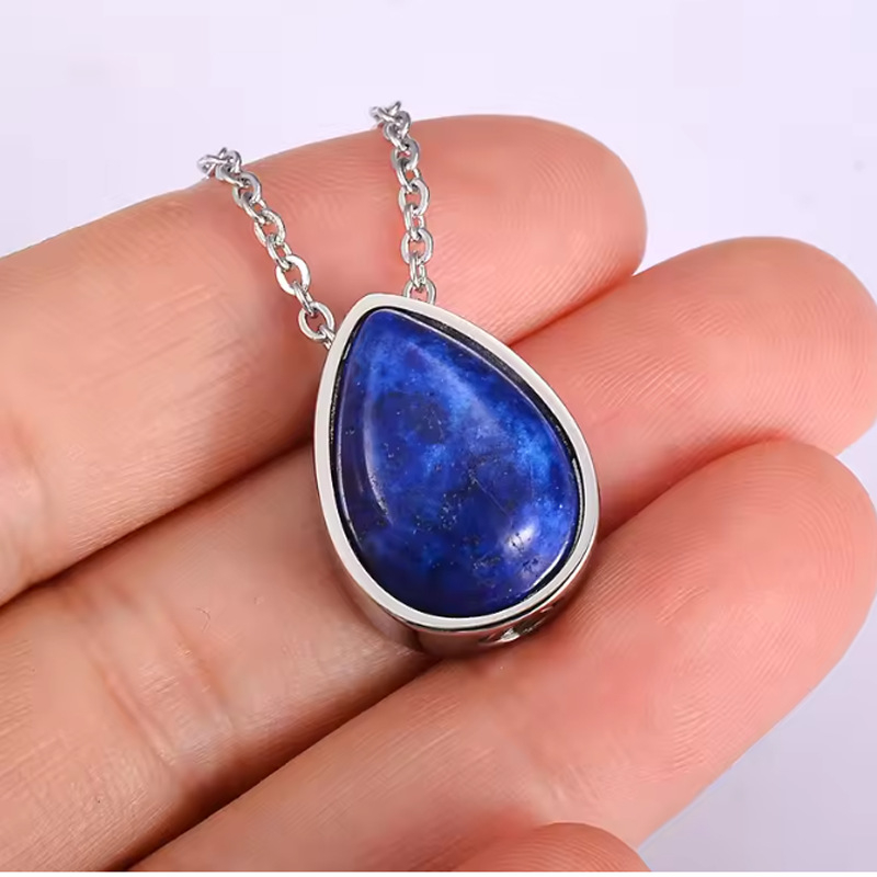 Naujas retro stiliaus natūralaus akmens pakabukas su siena, atidaromas auksinis naminių gyvūnėlių urnos vėrinys, atminimo pakabukas