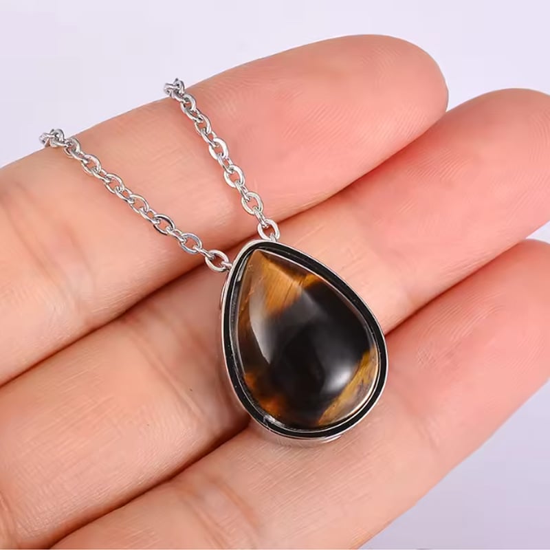 Naujas retro stiliaus natūralaus akmens pakabukas su siena, atidaromas auksinis naminių gyvūnėlių urnos vėrinys, atminimo pakabukas