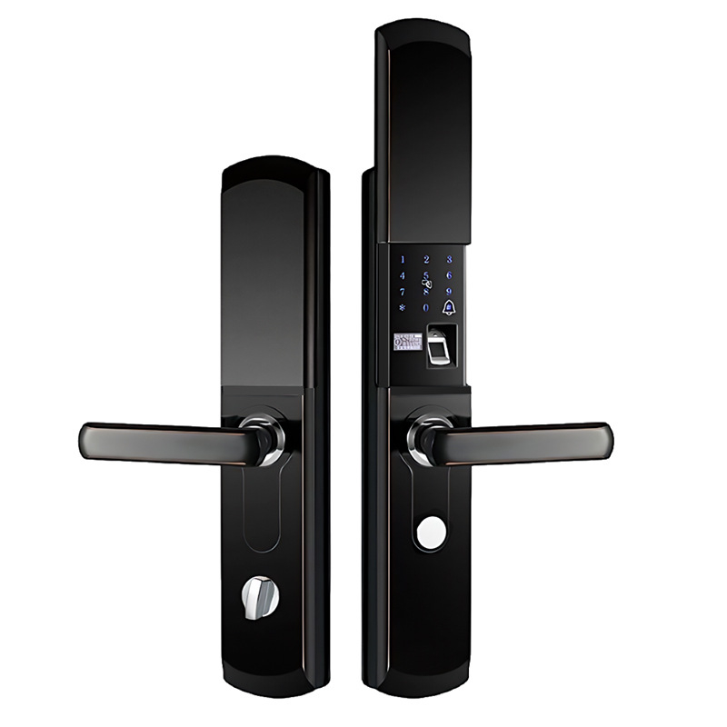 Bezmaksas piegāde Sejas atpazīšanas viedā durvju slēdzene Automātiska pirkstu nospiedumu bloķēšana Paroles bloķēšana Mājas drošības durvis Koka durvju elektroniskā slēdzene