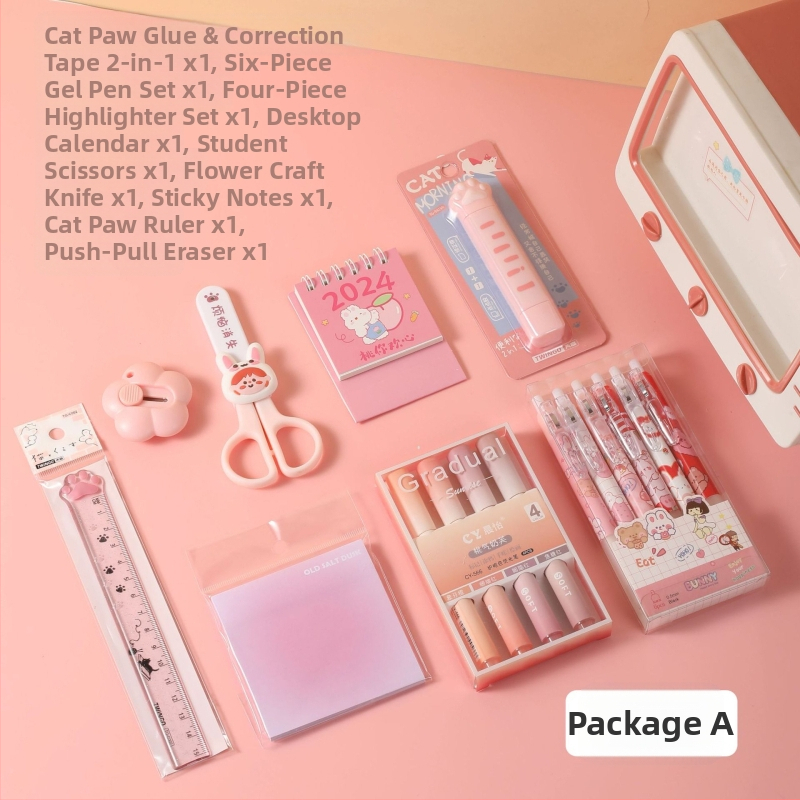 Színátmenetes színű Macskakarom írószer öltöny, mutatós diák írószer ajándéktáska a félév végi tanulási díjakhoz nagykereskedelemben