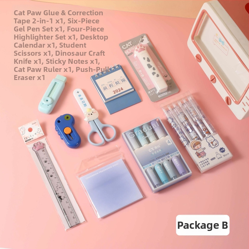 Színátmenetes színű Macskakarom írószer öltöny, mutatós diák írószer ajándéktáska a félév végi tanulási díjakhoz nagykereskedelemben