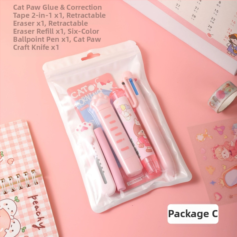 Színátmenetes színű Macskakarom írószer öltöny, mutatós diák írószer ajándéktáska a félév végi tanulási díjakhoz nagykereskedelemben