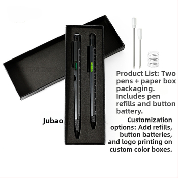 9-in-1 pudeļu attaisāmais turētājs pildspalvas maciņš LED gaismas pildspalva daudzfunkcionāla pildspalvas rīks 6-in-1 metāla lodīšu pildspalva dāvanu pildspalva