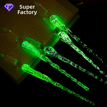 Rankų darbo šviečiantis stiklinis rašiklis, panardintas į vandenį, šviečiantis ženklų rašiklis, šviečiantis rašiklis