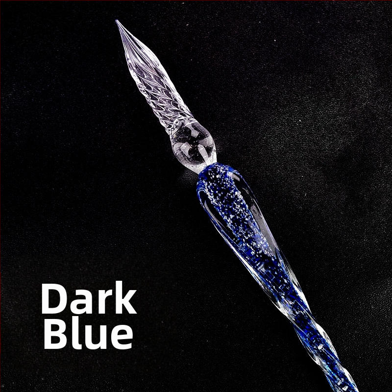 Rankų darbo šviečiantis stiklinis rašiklis, panardintas į vandenį, šviečiantis ženklų rašiklis, šviečiantis rašiklis