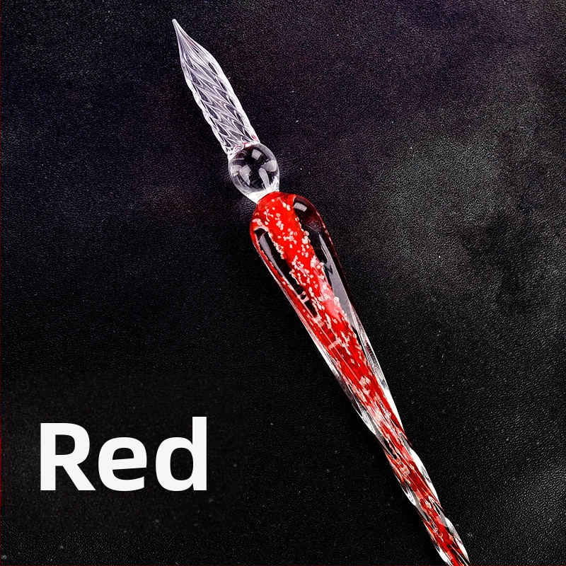 Rankų darbo šviečiantis stiklinis rašiklis, panardintas į vandenį, šviečiantis ženklų rašiklis, šviečiantis rašiklis