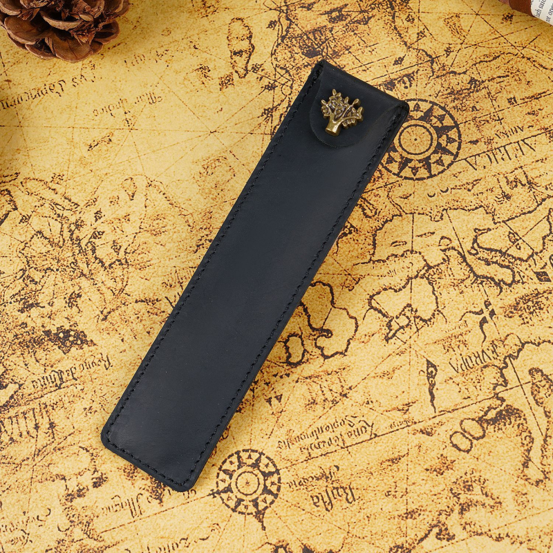 Tehase otsetarne lehmanahast pliiatsiümbris, loominguline ja stiilne retrohõnguline hobuse nahast pliiatsiümbris, kinkepliiatsi kaitseümbris laos