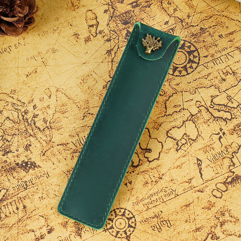 Tehase otsetarne lehmanahast pliiatsiümbris, loominguline ja stiilne retrohõnguline hobuse nahast pliiatsiümbris, kinkepliiatsi kaitseümbris laos