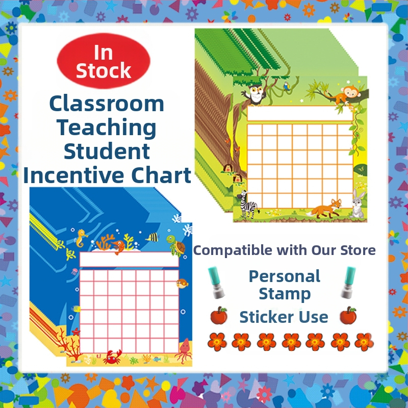 График за стимулираща карта за обучение в класната стая, анимационен ученик в начално училище, персонализирана детска градина, детска карта с печат, таблица с награди