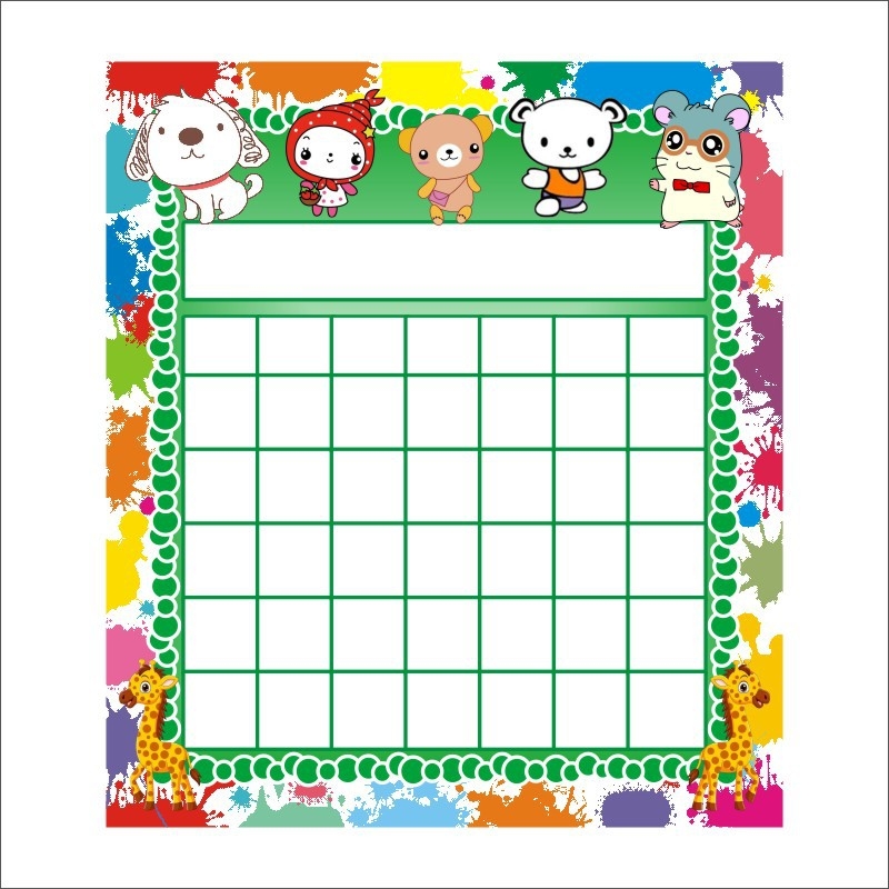 Klasės mokymo skatinimo kortelės tvarkaraštis, animacinis pradinės mokyklos mokinio pritaikytas darželio vaikų antspaudo kortelės apdovanojimo stalas