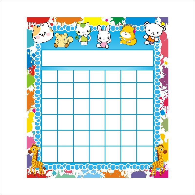 Klasės mokymo skatinimo kortelės tvarkaraštis, animacinis pradinės mokyklos mokinio pritaikytas darželio vaikų antspaudo kortelės apdovanojimo stalas