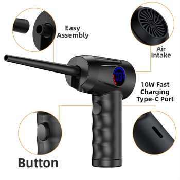 Sprādzienbīstams viedais digitālais displejs ērta uzlāde mini rokas tīrīšanas sūknēšanas automašīnas bezvadu super putekļu pūtējs