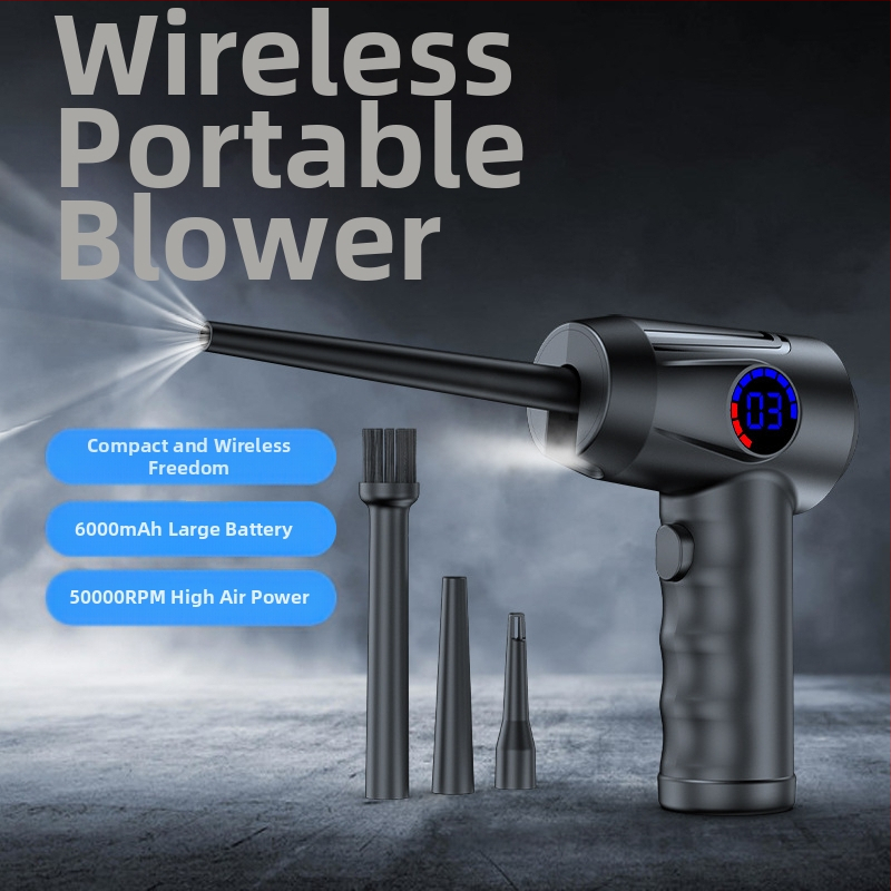 Експлозивен интелигентен цифров дисплей, удобно зареждане, мини ръчно почистване, помпане за кола, безжична супер вентилатор за прах