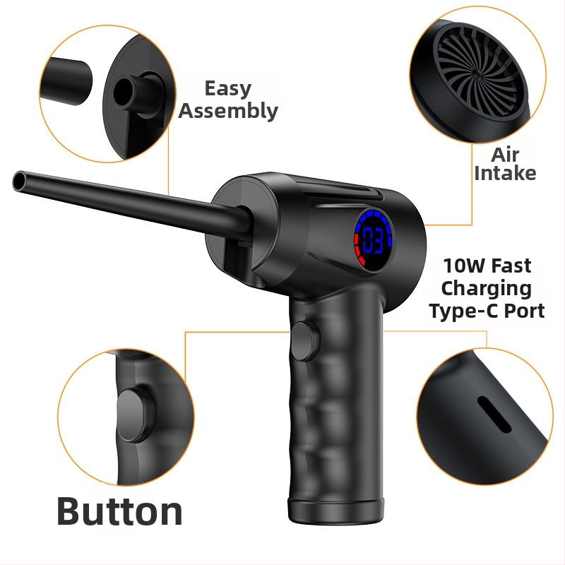 Експлозивен интелигентен цифров дисплей, удобно зареждане, мини ръчно почистване, помпане за кола, безжична супер вентилатор за прах