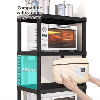 Köögivahe hoiuriiul põrandale, mitmekihiline, mitmeotstarbeline poti hoiuriiul mikrolaineahju majapidamise hoiuriiul plastist