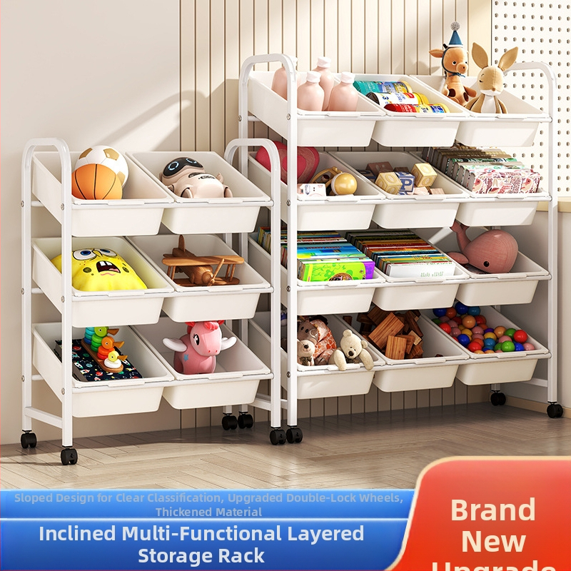 Laste mänguasjade hoiuriiul Mitmekihiline teisaldatav hoiuriiul Raamaturiiul Põranda elutuba Lasteaia hoiukapp Viimistlusriiul