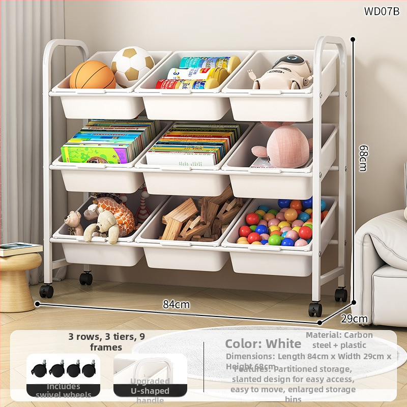 Laste mänguasjade hoiuriiul Mitmekihiline teisaldatav hoiuriiul Raamaturiiul Põranda elutuba Lasteaia hoiukapp Viimistlusriiul