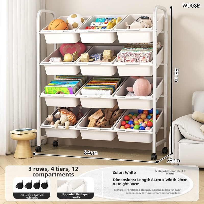 Laste mänguasjade hoiuriiul Mitmekihiline teisaldatav hoiuriiul Raamaturiiul Põranda elutuba Lasteaia hoiukapp Viimistlusriiul